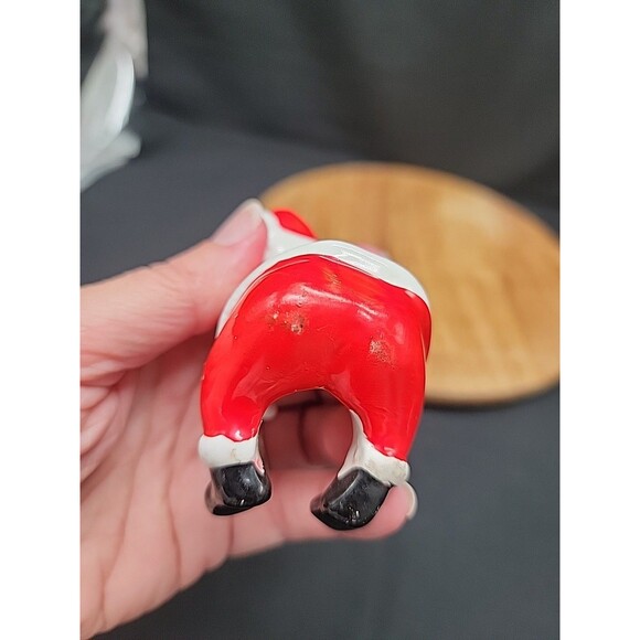 Vintage Napco Taper Candlestick Hugger Ceramic Santa Figure Holiday Decor - Picture 10 of 10